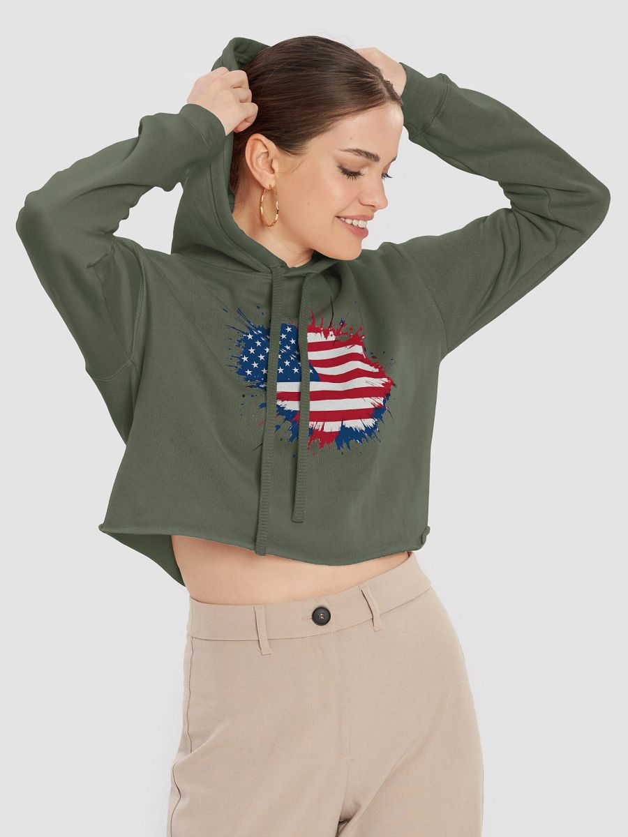 USA Splatter Flag Crop Hoodie product image (17)
