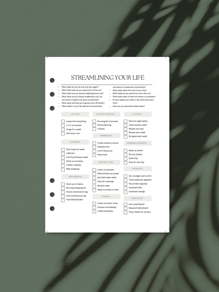 Streamline Your Life: A5 Productivity Printable product image (1)