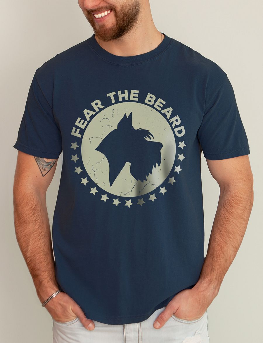 Fear the Beard Tee (Cream) | Retro-Style T-Shirt for Schnauzer Dog Owners product image (18)