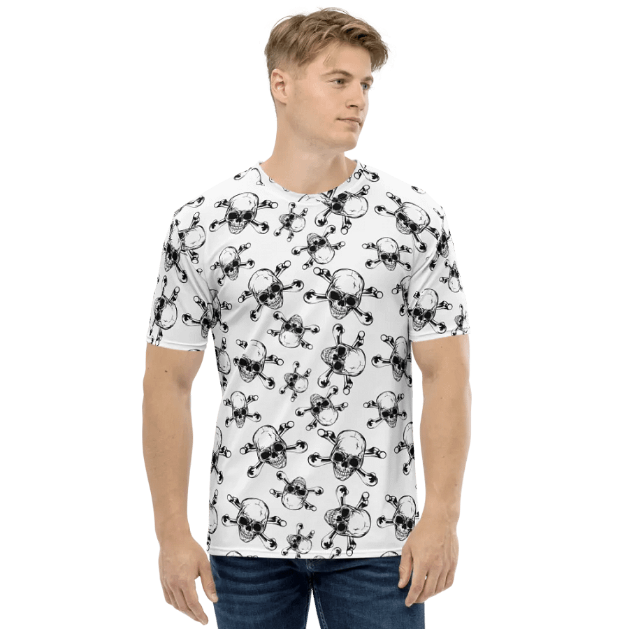 Skull & Bones - White - All-Over Print Crew Neck T-Shirt product image (1)