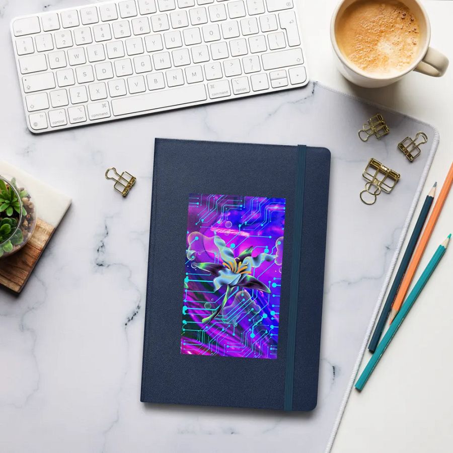 Cyber Flora Hardcover Journal Lily Circuitry Hardcover Journal for techi gent or lady son daughter product image (8)