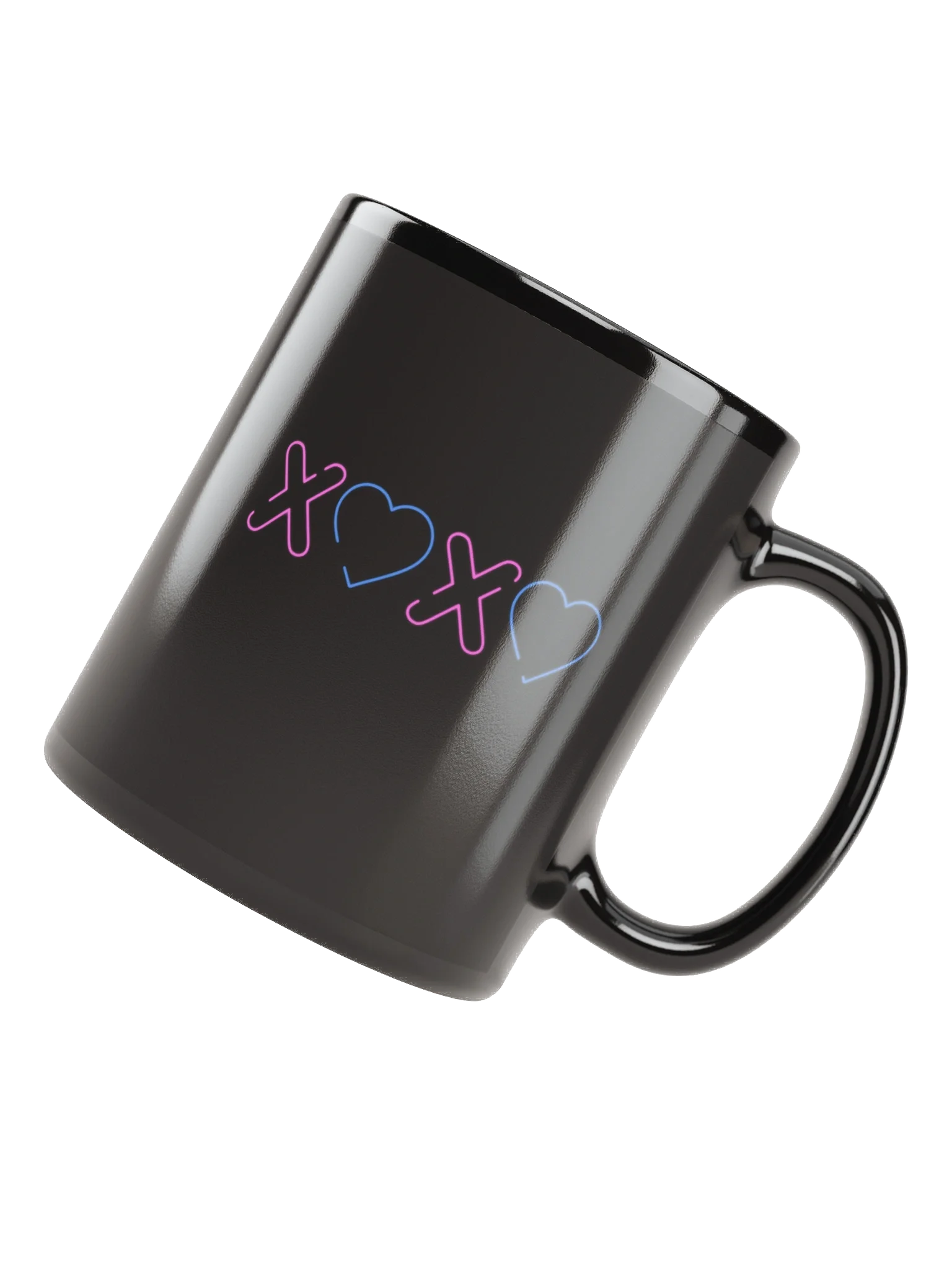 XOXO Heart Neon Style Black Coffee Mug product image (5)