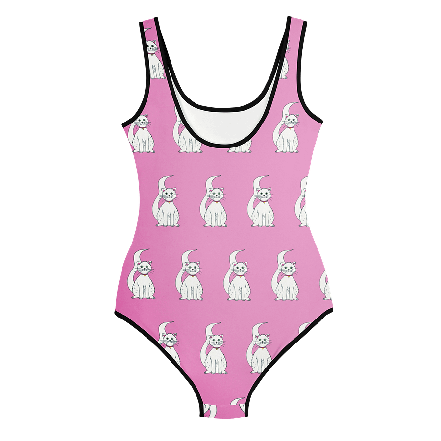 White Cat (art by Dina R.) akril painting picture - Youth Swimsuit product image (6)