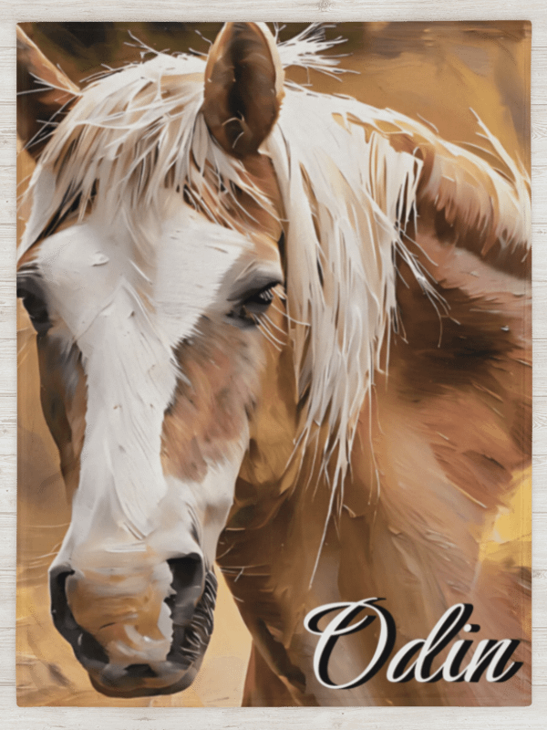 YOUR HORSE! / THROW BLANKET WITH PERSONALIZED NAME product image (3)