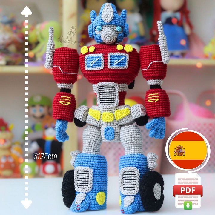 Patrón Amigurumi Optimus Prime | Transformador Crochet PDF - GretaWings (Descarga Digital) product image (1)