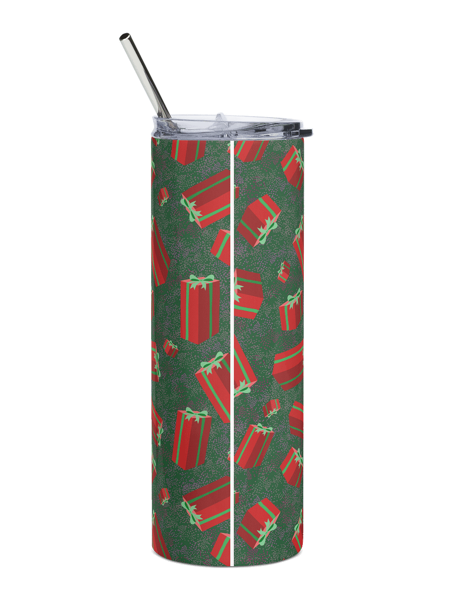 Retro Floating Red Presents Stainless Steel Tumbler with Straw product image (12)