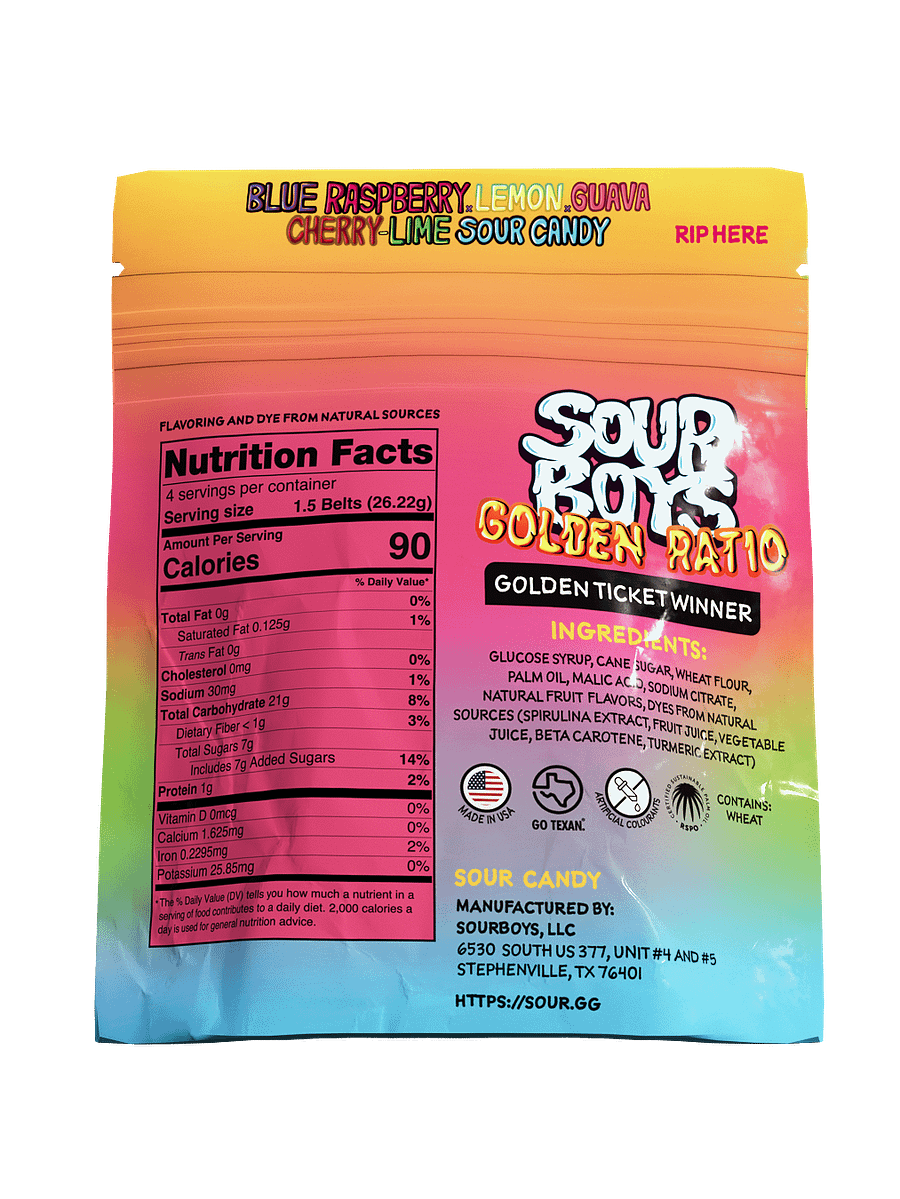 Golden Ratio Sour Belts - SourBoys product image (2)