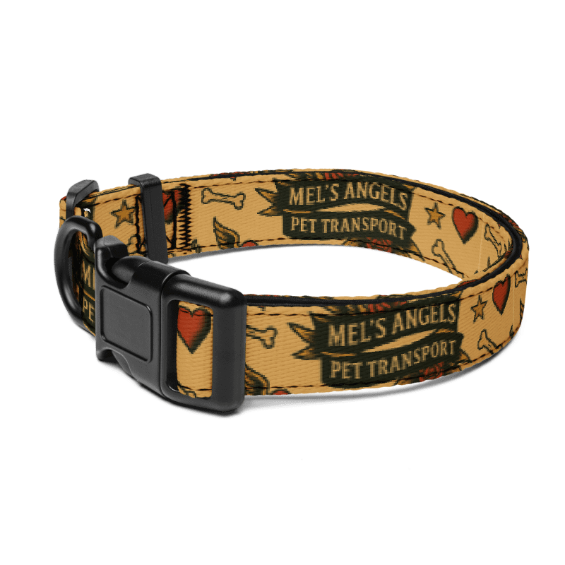 Mel’s Angels Tattoo Flash Dog Collar – Vintage Anchor, Roses & Hearts Design | Adjustable Comfort Pet Collar (S–L) product image (18)