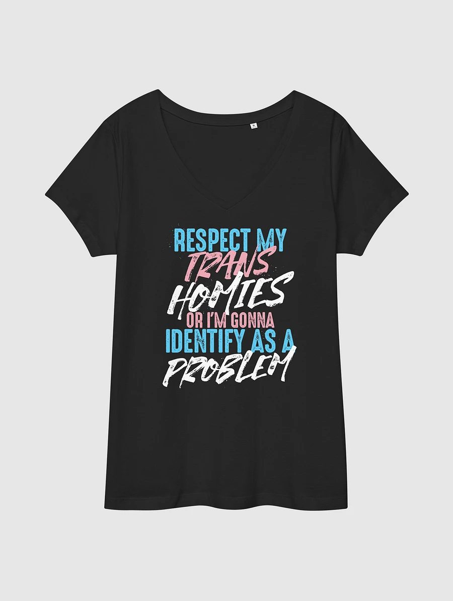 RESPECT TRANS HOMIES WOMEN's FITTED V-NECK CENSORED product image (2)