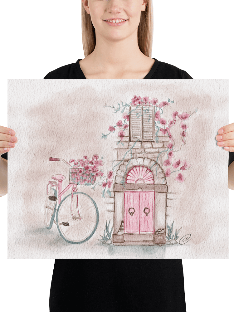 FRAMED Whimsical Bicycle and Flowers Poster product image (28)