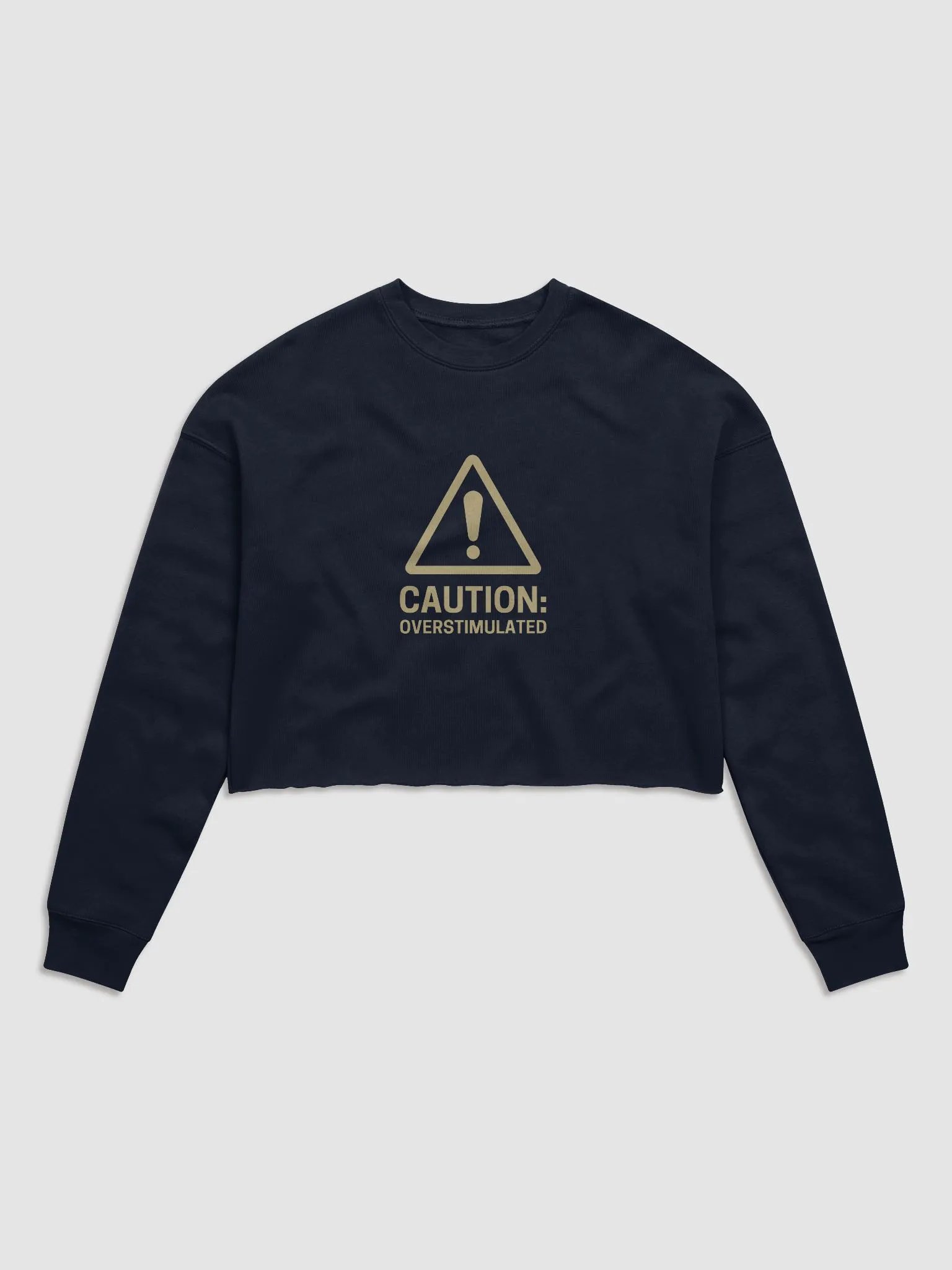 “It’s all a bit!!!” (sm. lined design, #E1CA8D) Women's Fleece Crop Sweatshirt product image (10)