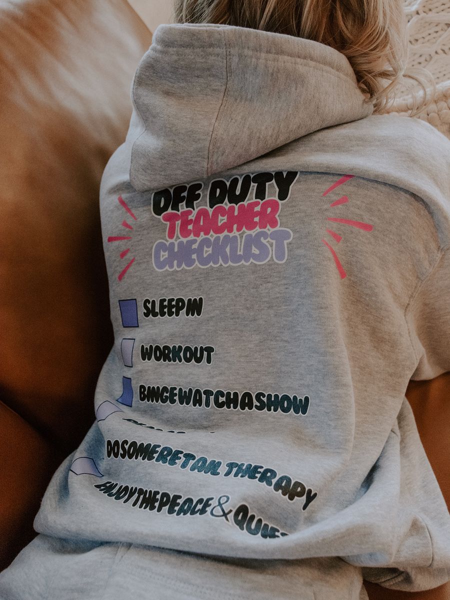 Off duty teacher hoodie product image (2)