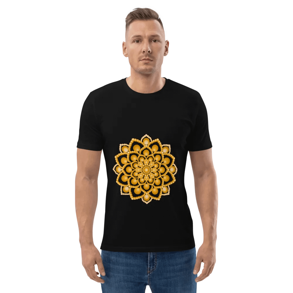 Orange Flower Mandala Organic Cotton T-Shirt product image (2)