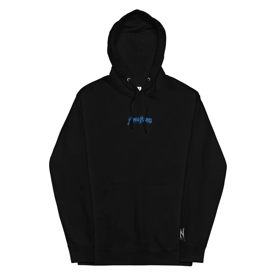 UniSex YvngNxmd Blue Script Logo Embrioder Hoodie product image (4)