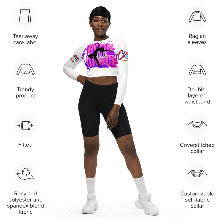 Born to Dance Her Silhouette Dynamo Long Sleeve Crop Top product image (6)