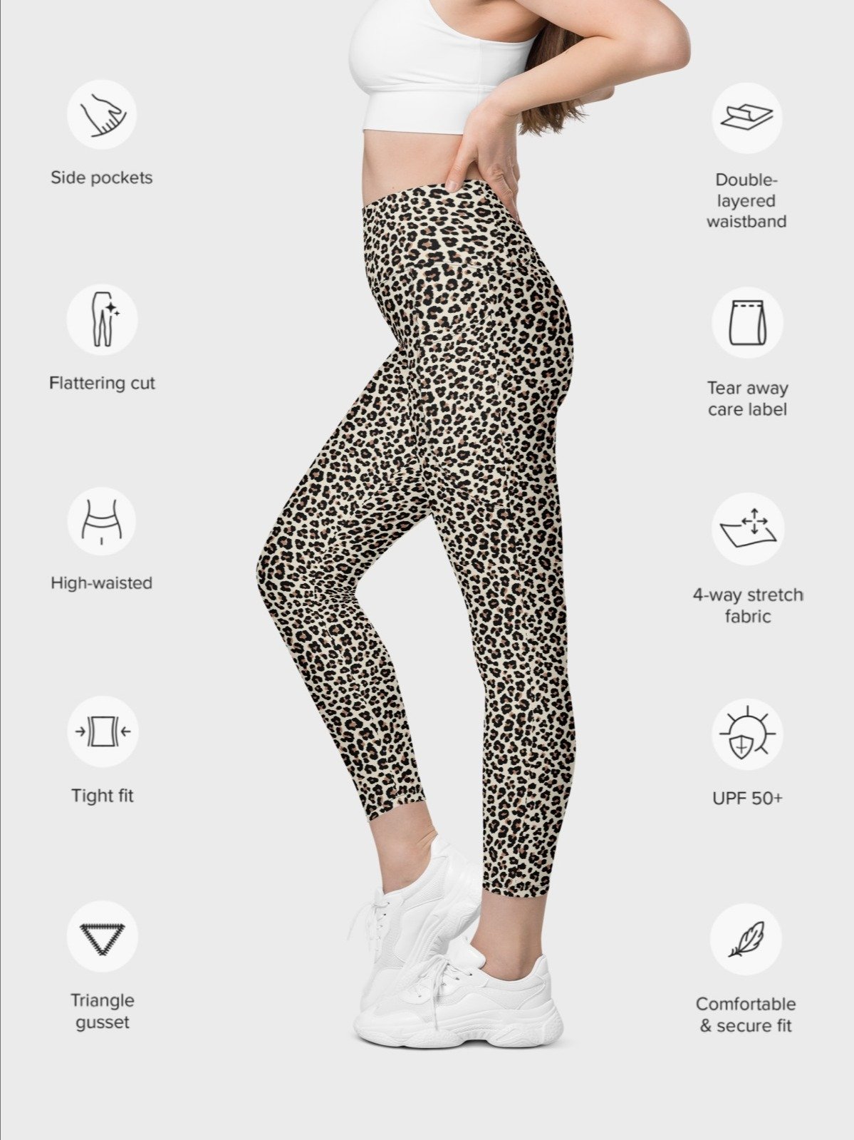 Leggings with Pockets "Abstract Animal Leopard Skin Fur Pattern" product image (8)