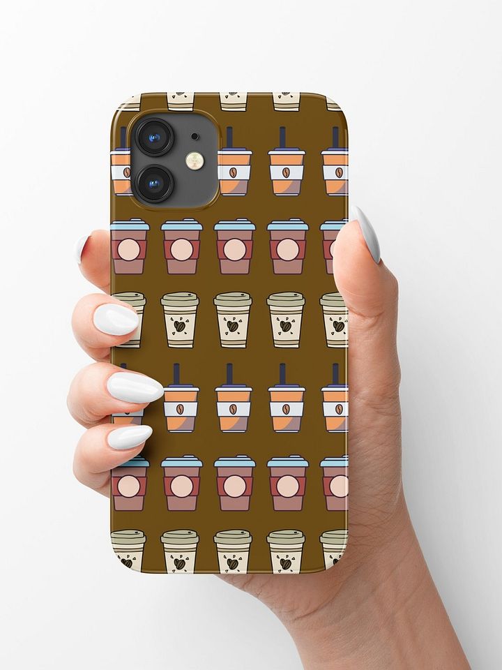 Coffee Aesthetic iPhone Case I Barista Vibes Brown Phone Cover for Coffee Lovers, Latte Art Design I MAGSAFE COMPATIBLE product image (1)