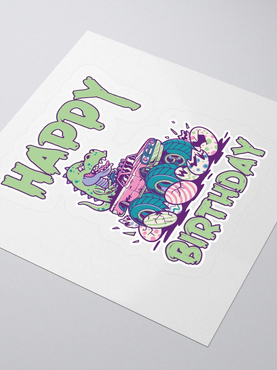 Happy Birthday (Dinosaur Monster Truck) Sticker product image (3)