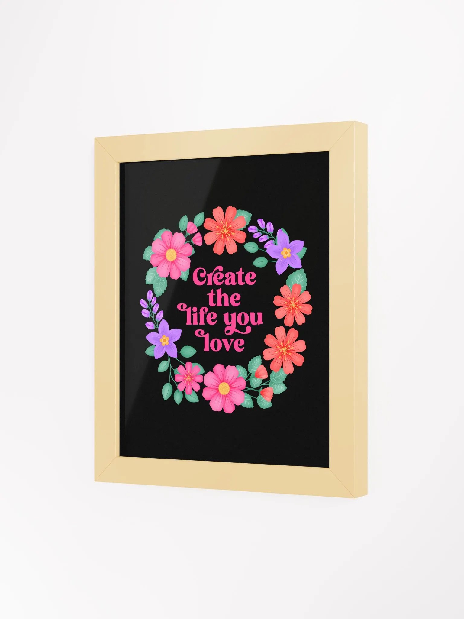 Create the life you love - Motivational Wall Art Black product image (3)