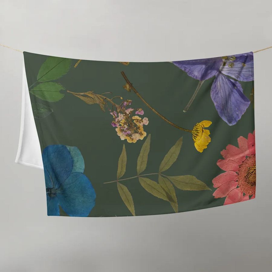 Floral Throw Blanket_Green product image (21)