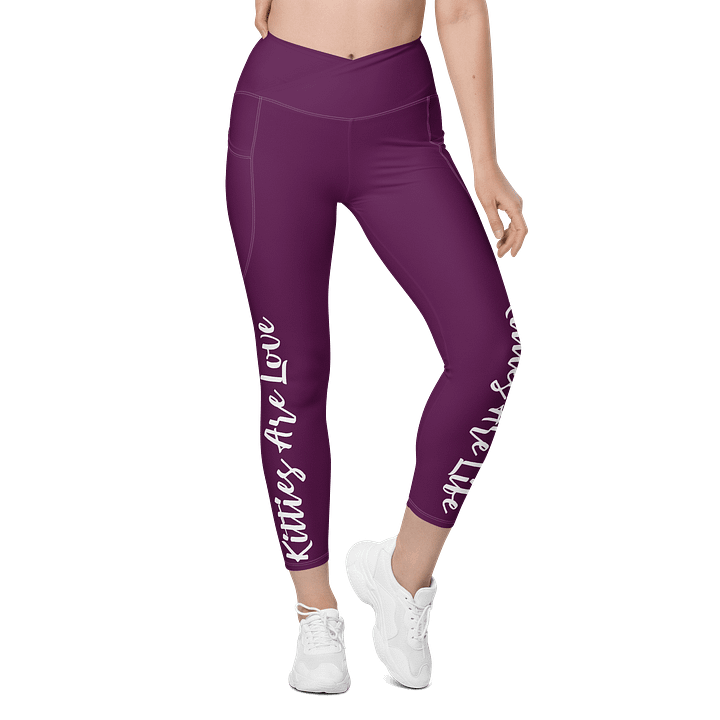 KITTIES ARE LOVE KITTIES ARE LIFE CROSSOVER LEGGING product image (1)