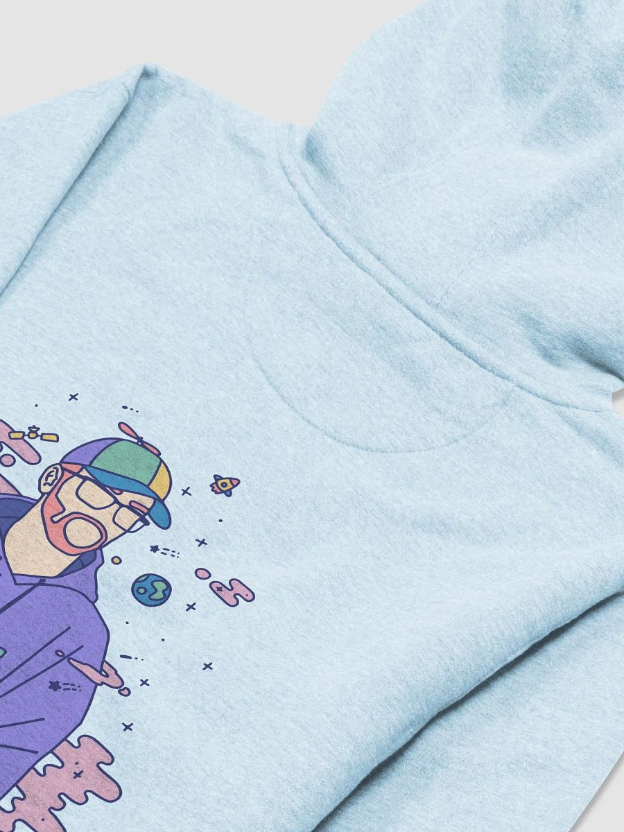 Hoodie bleu/blanc "Nuages roses" product image (3)