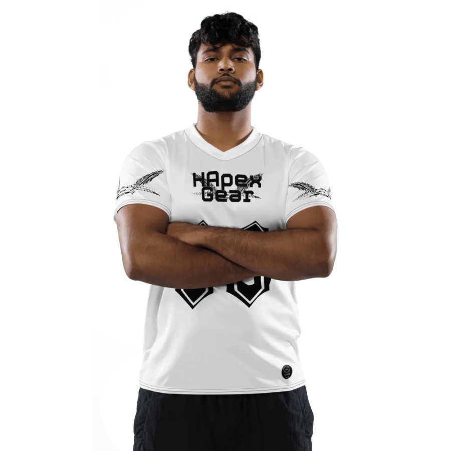 Neffex - White - Recycled Unisex Sports Jersey - Black HApex Gear Black Logo product image (5)