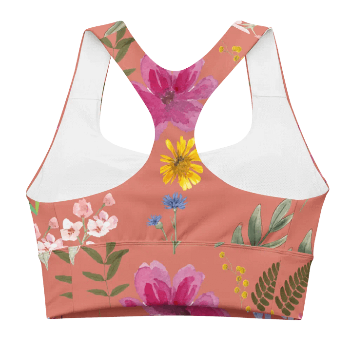 All-over floral print Longline Sports bra product image (2)