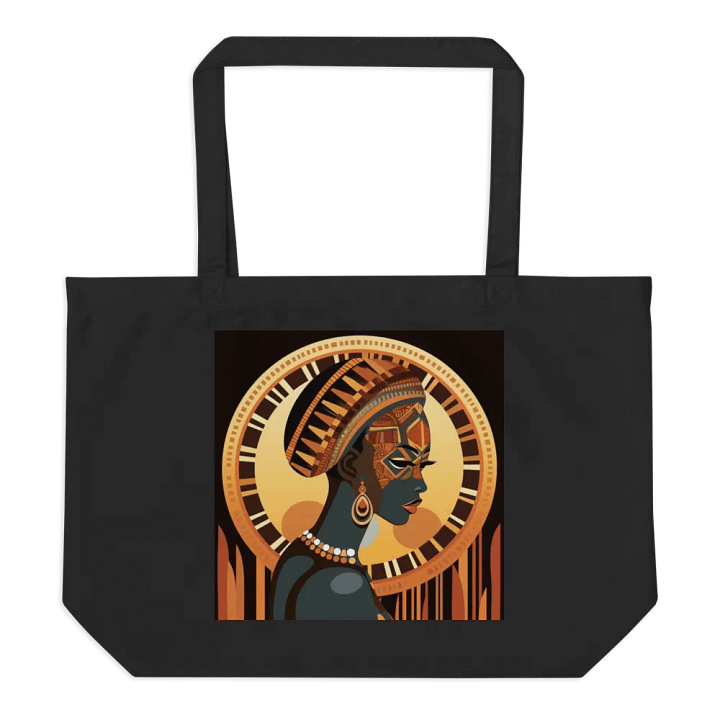 African Queen Tote Bag, Ethnic Art, Elegant Black Shopper, Reusable Grocery Bag, Unique Gift Idea, Fashion Accessory product image (1)