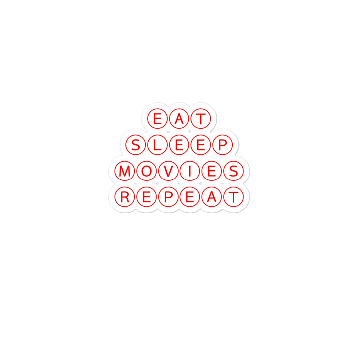 Eat Sleep Movies Repeat Magnet - Red product image (2)