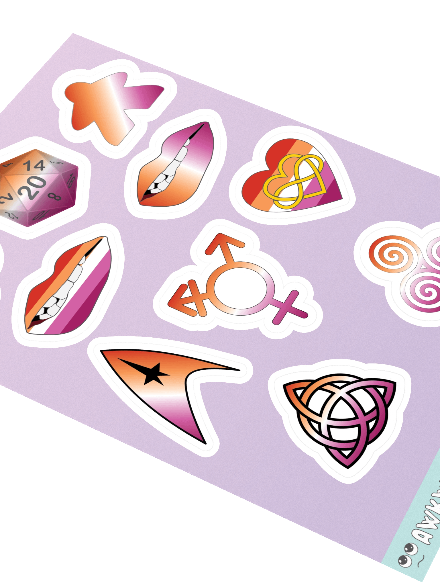 Lesbian Pride Mixed Designs Sticker Sheet product image (2)