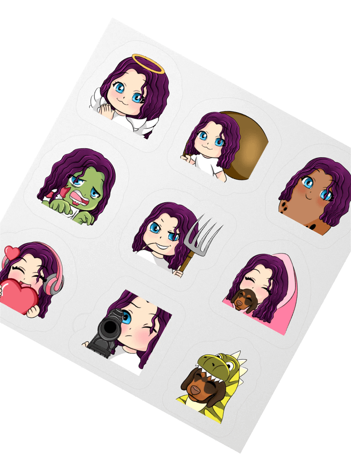 HollyRex Emotes Kiss Cut Sticker Set product image (2)