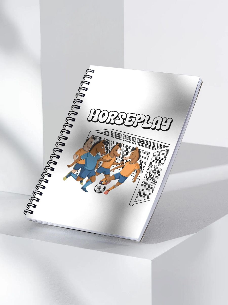 Horseplay - Horses Playing Soccer - Funny Wordplay Spiral Notebook product image (4)