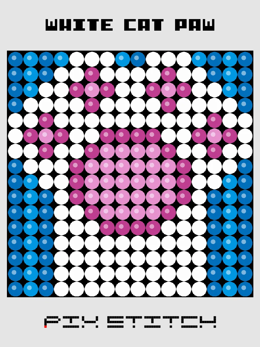 White Cat Paw Pixel Art product image (1)