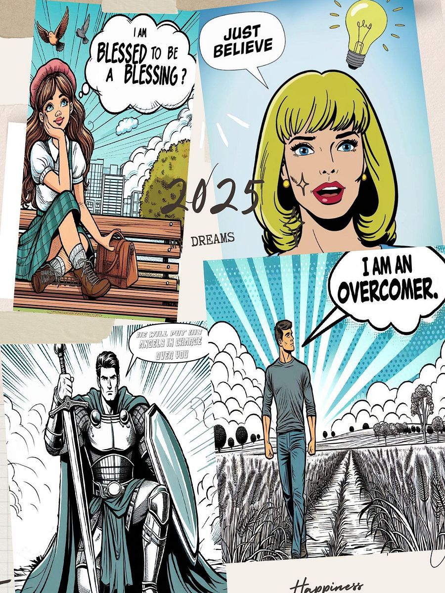 Motivation Quotes for Your Vision Board 2025 - Digital Pages - Comic Book Style product image (1)