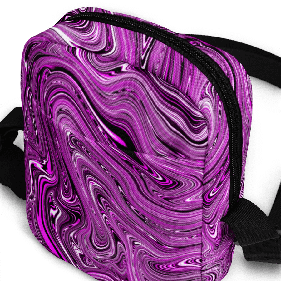 Utility Crossbody Bag - Purple and White Fluid Swirls product image (7)