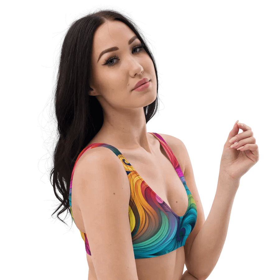 Vibrant Rainbow Swirl Bikini Top product image (3)