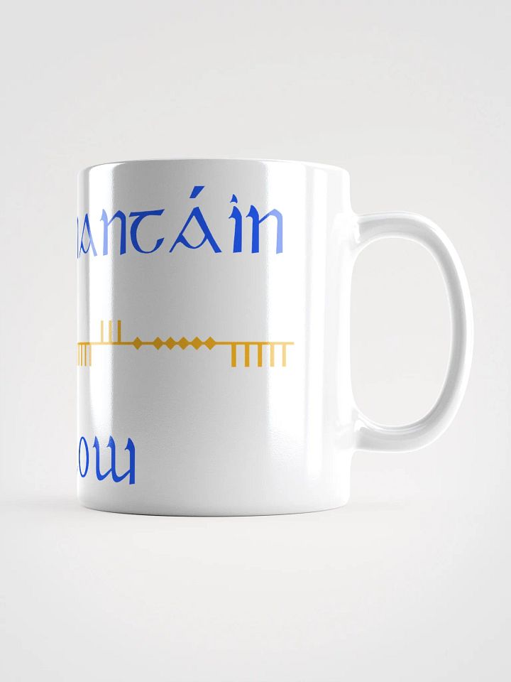 Wicklow/Cill Mhantáin Scholastic style Ogham White Glossy Mug product image (1)