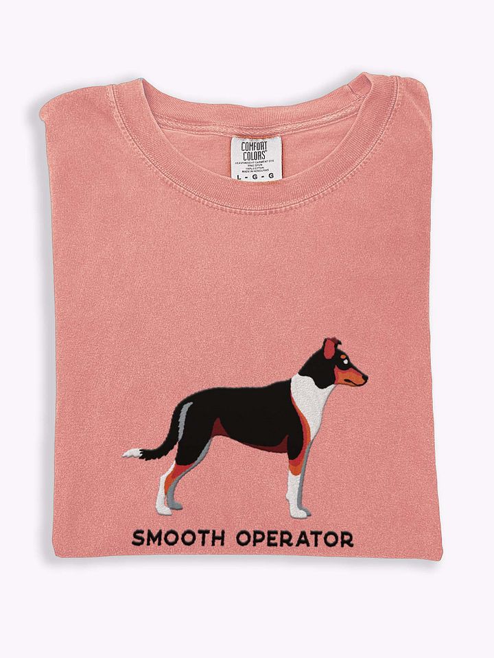 Smooth Operator T-Shirt(Embroidered) of a Smooth Collie(Tricolor) product image (1)
