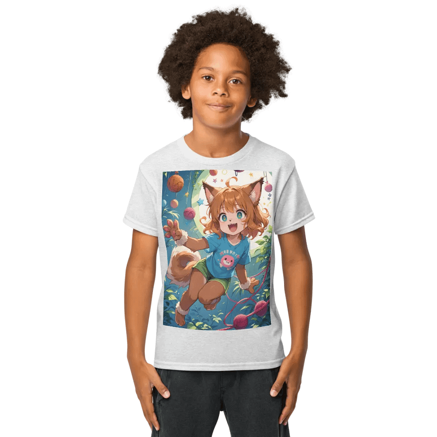 Animated Cat Girl Youth T-Shirt product image (9)