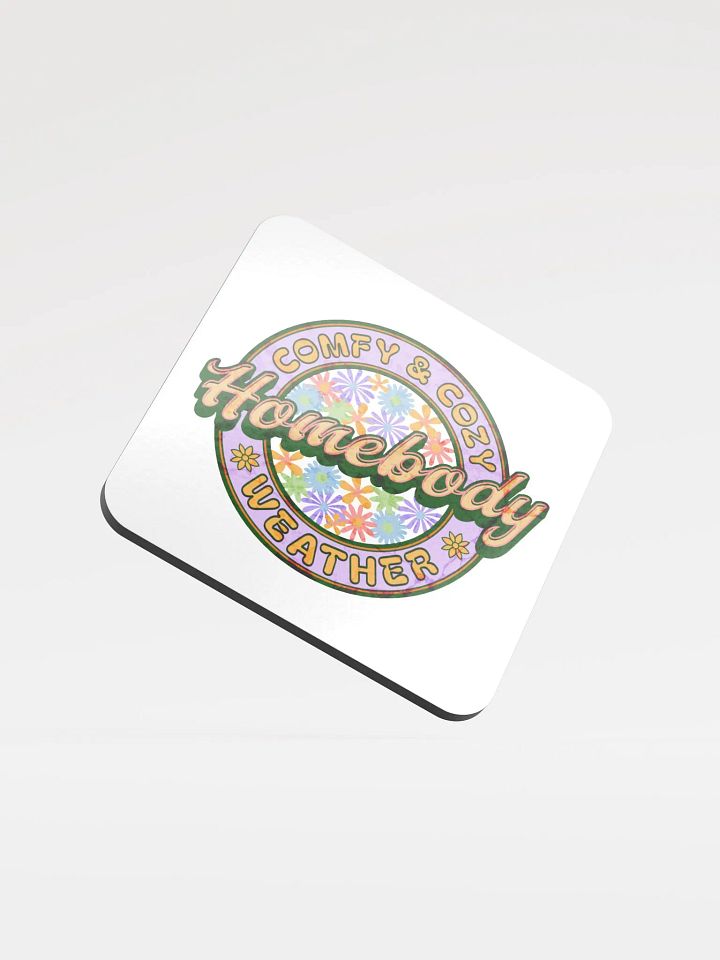 Homebody Comfy And Cozy Weather Floral Glossed Cork Coaster product image (1)