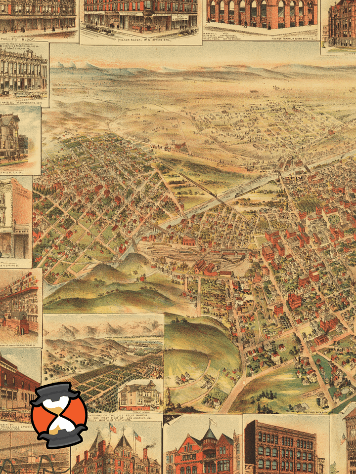 Los Angeles 1891 Framed Poster – Hand-Drawn Historic City Map Print product image (2)
