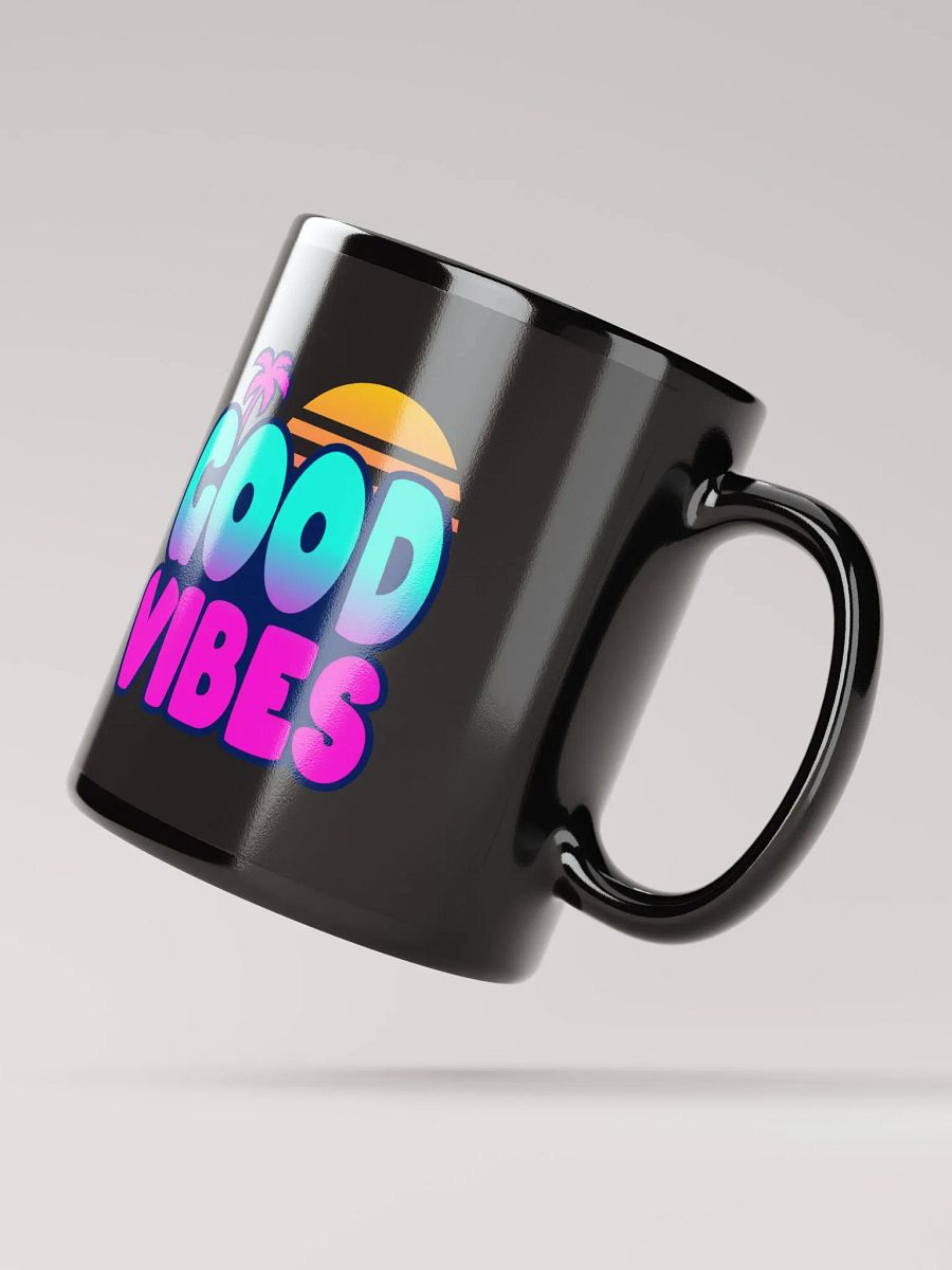GOOD VIBES GLOSSY BLACK MUG product image (4)