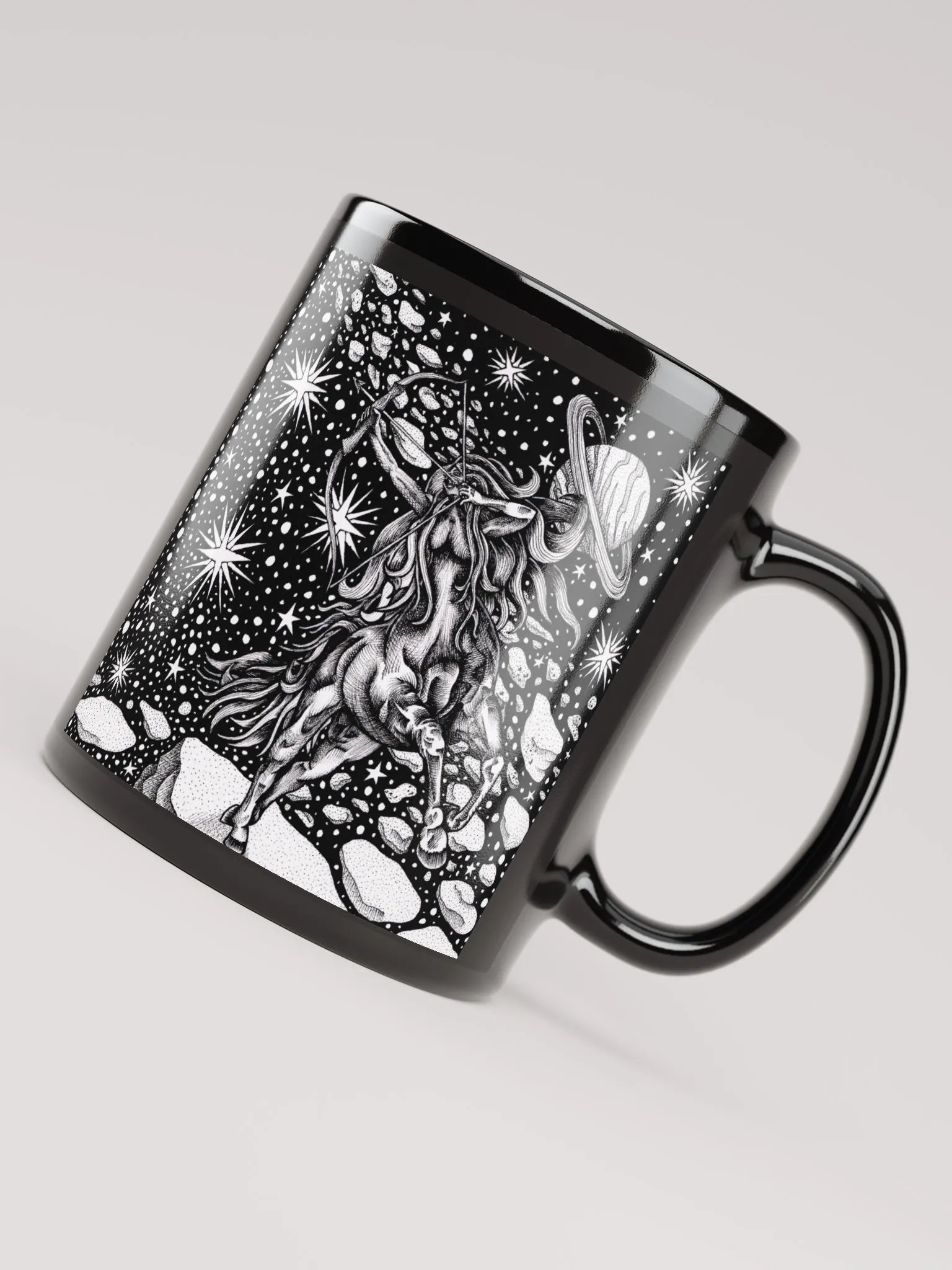 Sagittarius Zodiac, Black Glossy Mug product image (7)