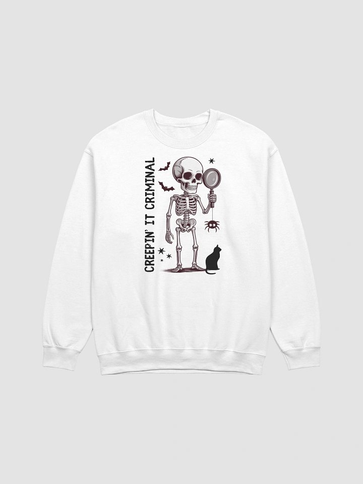Creepin’ It Criminal Halloween Sweatshirt for True Crime Lovers - Light product image (2)