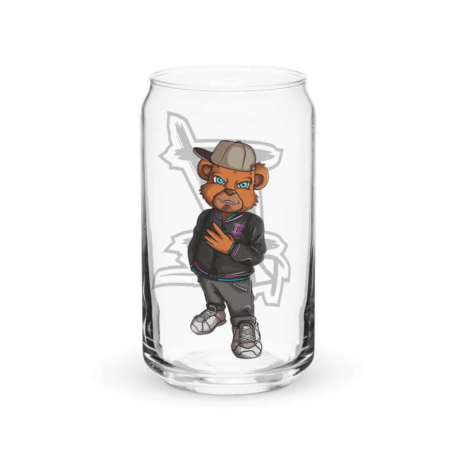 Standing Bear Glass Can product image (1)