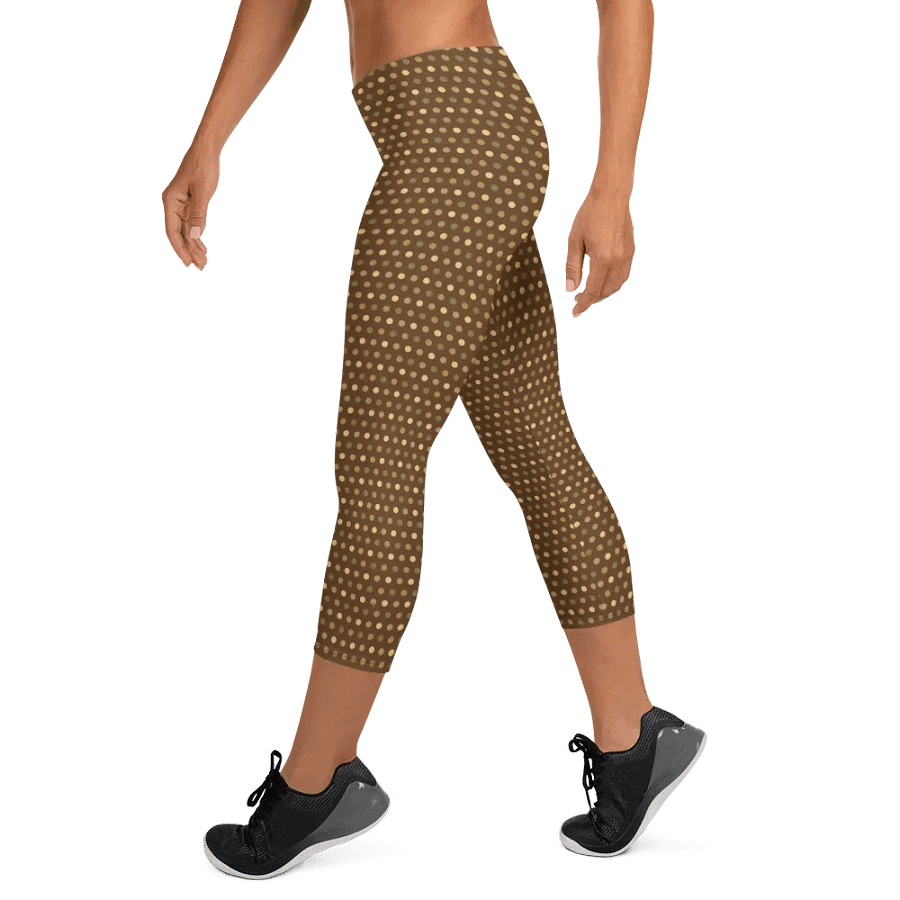 Brown wirh Polka-Dots Capri Yoga Pants product image (8)
