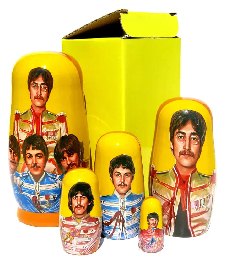 The Beatles Group 5 Piece Nesting Doll Set - Handcrafted Stacking Matryoshka Set - FREE U.S. SHIPPING! product image (2)