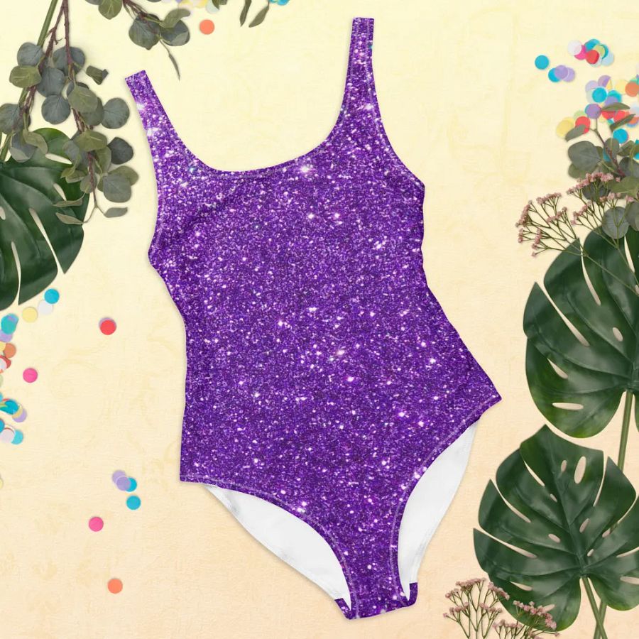 One-Piece Swimsuit (Purple Glitter) product image (9)