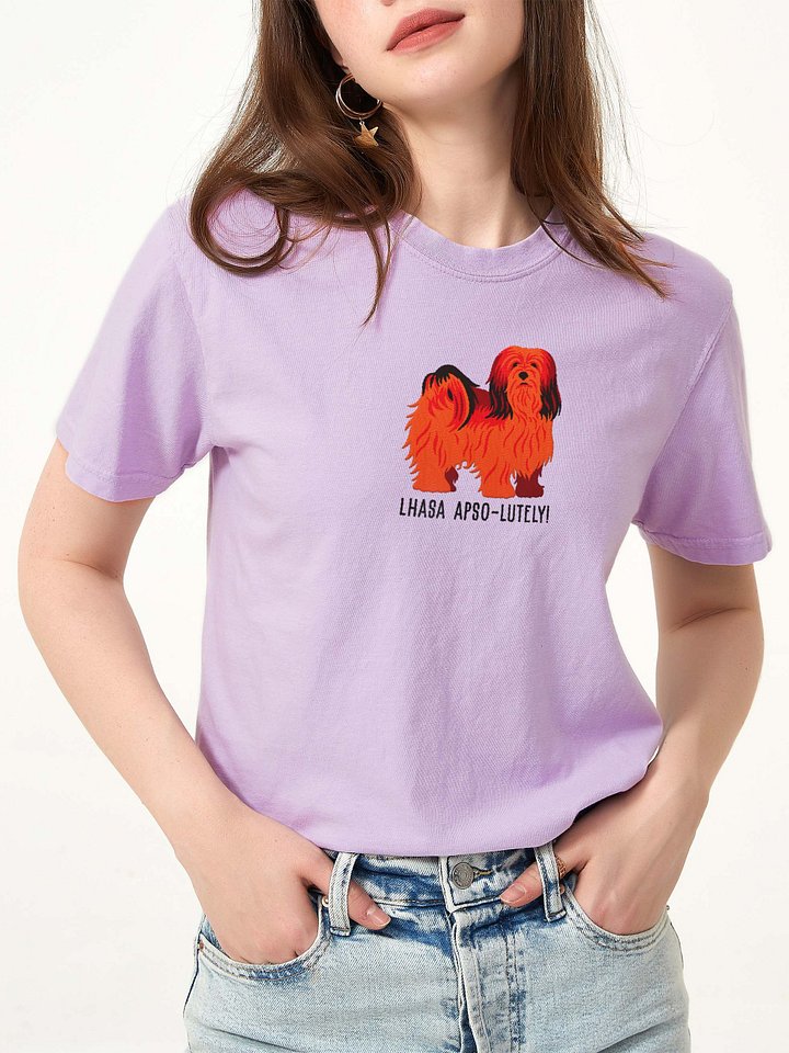 Lhasa Apso-lutely T-Shirt(Embroidered) of a Lhasa Apso(Red) product image (2)